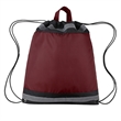 Reflective Polyester Drawstring Backpack with Top Handle | https://www.bestnamebadges.com