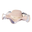 Women's Summer Wide Brim Straw Splicing Gauze Sun Hat | https://www.bestnamebadges.com