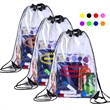 Customizable Waterproof Clear Stadium Drawstring Bag | https://www.bestnamebadges.com