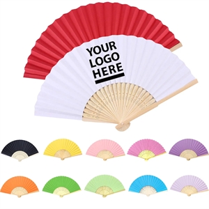 Bamboo Folding Blank Paper Fans