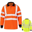 High Vis Class 3 Reflective Safety Long Sleeve Polo Shirt | https://www.bestnamebadges.com