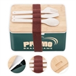 Bamboo Suqare Rectangle Bento Box Lunch Set with Utensils | https://www.bestnamebadges.com