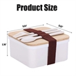 Bamboo Suqare Rectangle Bento Box Lunch Set with Utensils | https://www.bestnamebadges.com