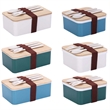 Bamboo Suqare Rectangle Bento Box Lunch Set with Utensils | https://www.bestnamebadges.com