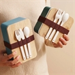 Bamboo Suqare Rectangle Bento Box Lunch Set with Utensils | https://www.bestnamebadges.com