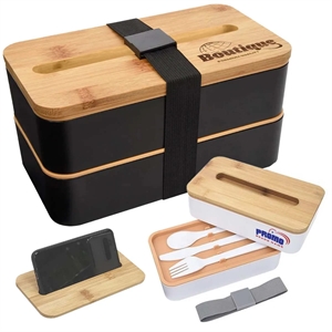 Stackable Bento Lunch Box With Phone Stand with lid