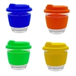 8 oz. Reusable Glass Coffee Cup with Lids | https://www.bestnamebadges.com