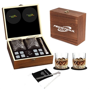 Crystal Glasses Wooden Box Whiskey Set Retirement Gifts
