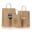 NATURAL KRAFT PAPER SHOPPER TOTE BAG - SMALL | https://www.bestnamebadges.com