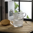 14oz Embossed Glass Iced Coffee Mugs Cups with Lids | https://www.bestnamebadges.com