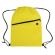 Non-Woven Sports Drawstring Bag with Front Zipper | https://www.bestnamebadges.com
