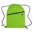 Non-Woven Sports Drawstring Bag with Front Zipper | https://www.bestnamebadges.com