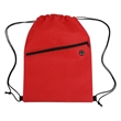 Non-Woven Sports Drawstring Bag with Front Zipper | https://www.bestnamebadges.com