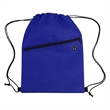 Non-Woven Sports Drawstring Bag with Front Zipper | https://www.bestnamebadges.com