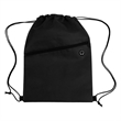 Non-Woven Sports Drawstring Bag with Front Zipper | https://www.bestnamebadges.com
