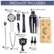 11pcs Cocktail Bartender Shaker Set with Bamboo Stand | https://www.bestnamebadges.com