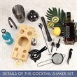 11pcs Cocktail Bartender Shaker Set with Bamboo Stand | https://www.bestnamebadges.com