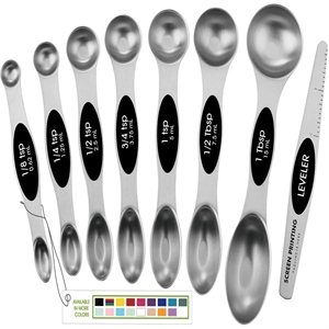 Set of 8 Stainless Steel Magnetic Measuring Spoons