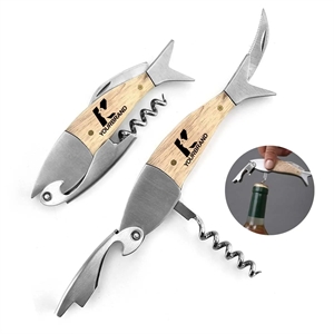 Multifunction Stainless Steel Fish Shaped Wine Beer  Opener