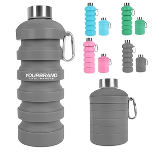 In Stock 1000ML Silicone Foldable Collapsible Water Bottle