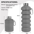 In Stock 1000ML Silicone Foldable Collapsible Water Bottle | https://www.bestnamebadges.com