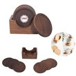 6pcs Round Wooden Coasters Set | https://www.bestnamebadges.com