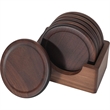 6pcs Round Wooden Coasters Set | https://www.bestnamebadges.com