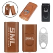 Leather Cigar Case with Silver Stainless Steel Cutter | https://www.bestnamebadges.com