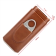 Leather Cigar Case with Silver Stainless Steel Cutter | https://www.bestnamebadges.com