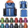 Drawstring Bag with Shoe Compartment and Water Bottle Holder | https://www.bestnamebadges.com