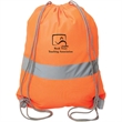 Hi Viz Cinch Bag Reflective Tape Safety Drawstring Backpack | https://www.bestnamebadges.com