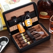 Portable Cigar Box Humidor Travel Leather Case Set | https://www.bestnamebadges.com
