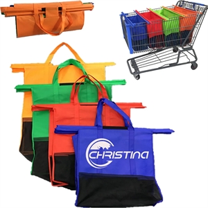 Reusable Folding Trolley Bags For Grocery Shopping Cart
