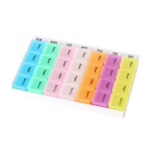 Weekly Organizer Box Big 28 Compartments Pill Case