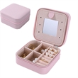 Jewelry Box Case Leather Compact Large Capacity with Mirror | https://www.bestnamebadges.com