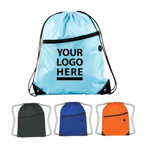 Drawstring Backpack with Zipper Pocket