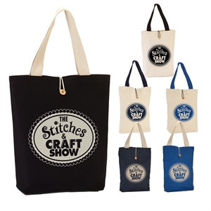 11.5 oz. Cotton Canvas Button-Up Tote Bag
