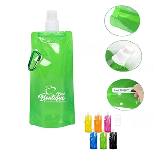 16Oz Pe  Reusable Collapsible Carabiner Hook Water Bag Clip | https://www.bestnamebadges.com