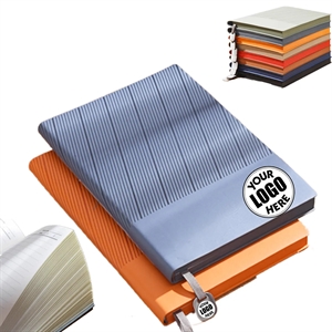 Diagonal Stripe Soft Leather Bookmark Notebook