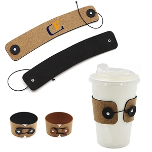 Cork PU-Leather Coffee Cup Sleeves