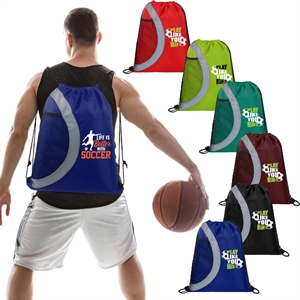 Arches Drawstring Backpack With Mesh Pocket Bottle Holder