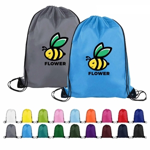 Custom Printed Small Polyester Drawstring Backpack 13" X 15"