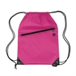 Drawstring Backpack With Front Zip Pocket ( 13.5" X 18" ) | https://www.bestnamebadges.com