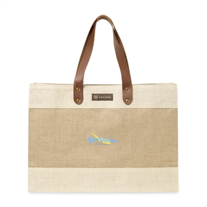 Out of the Woods® Jute Market Tote | https://www.bestnamebadges.com
