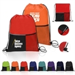Drawstring Backpack With Two Pockets (13.5" x 17") | https://www.bestnamebadges.com