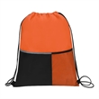 Drawstring Backpack With Two Pockets (13.5" x 17") | https://www.bestnamebadges.com