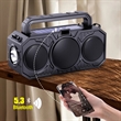 Solar Bluetooth Wireless Speaker with Strap and Flashlight | https://www.bestnamebadges.com