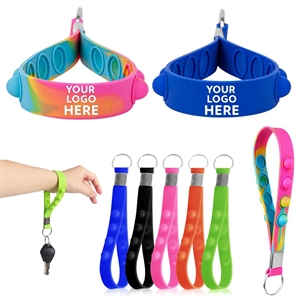 Push Popper Bubble Wristband Keychain Stress Reliever