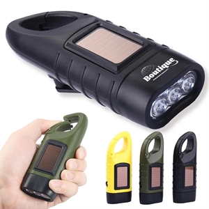 Portable LED Multifunction Solar Hand Crank Flashlight