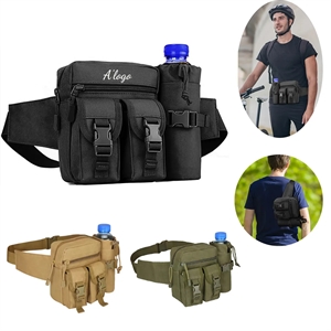 Military Tactical Waist Bag with Water Bottle Holder